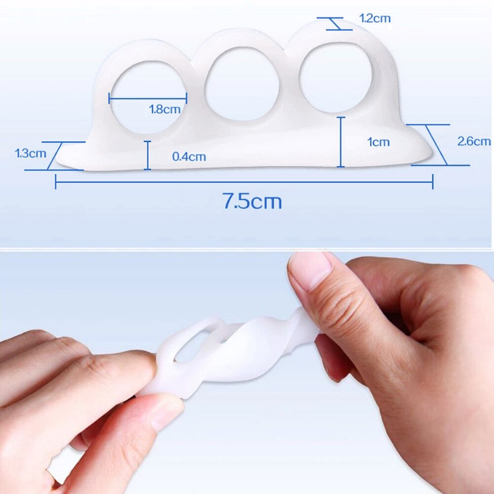 2Pcs Silicone Gel Toe Separators Stretchers Overlapping Toes Orthotics &amp; Hammer Toes Orthopedic Cushion Feet Care Shoes Insoles