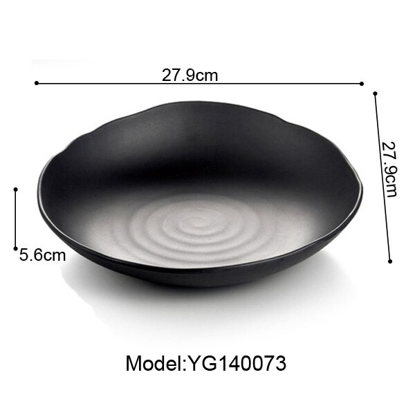 A5 mélamine vaisselle assiette à dîner assiette Larregular plat à soupe avec bouche mélamine porcelaine Imitation vaisselle assiette à rôtir: YG140073