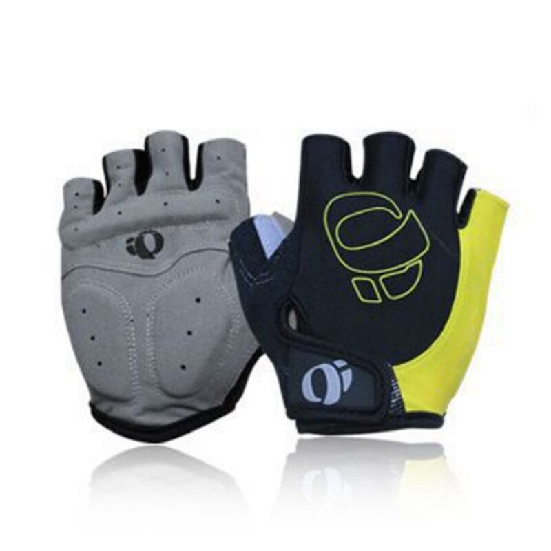 Moto vélo cyclisme demi doigt gants moto vtt anti-dérapant choc respirant gants: Yellow / XL
