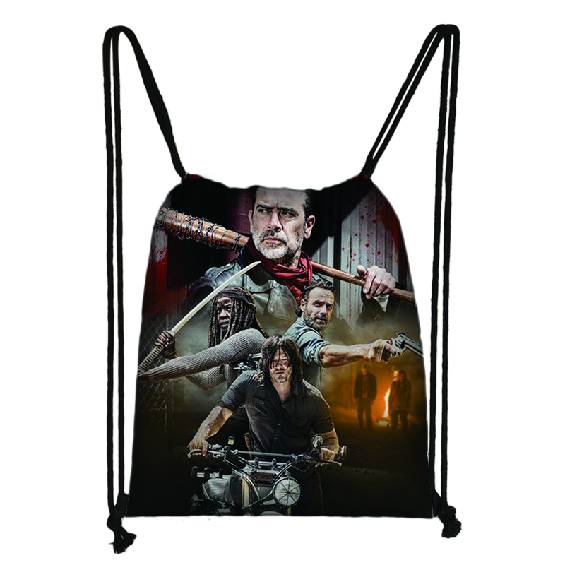 Die Walking Dead Kordelzug Tasche Druck Rucksack Täglichen Casual Jungen Mädchen rucksack Kordelzug Taschen: 004