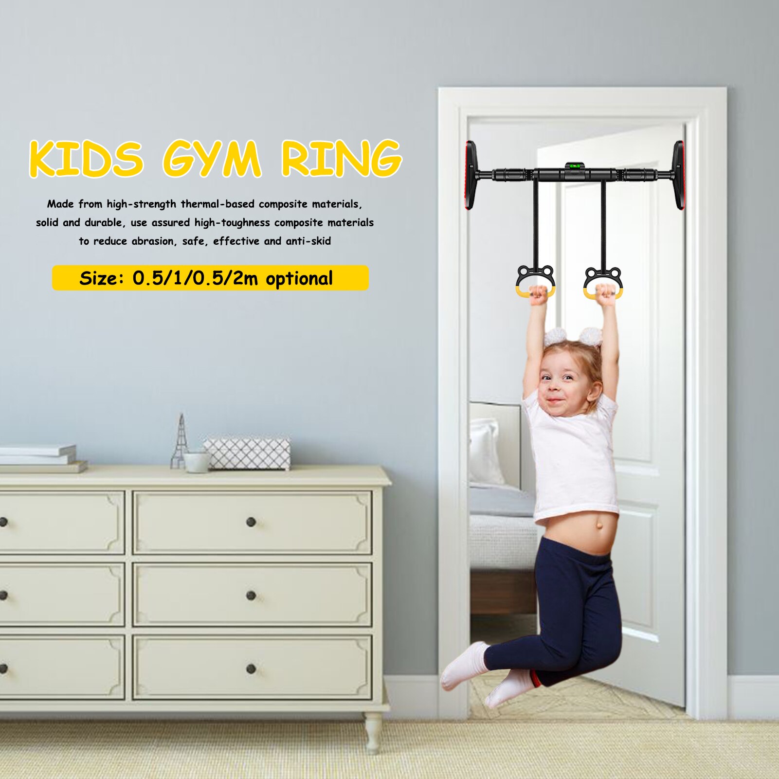 1 Paar Home Fitness Ring Voor Volwassenen Kids Gymnastiek Ringen Pull Up Ringen Voor Fitness Krachttraining Oefening Fitness Apparatuur