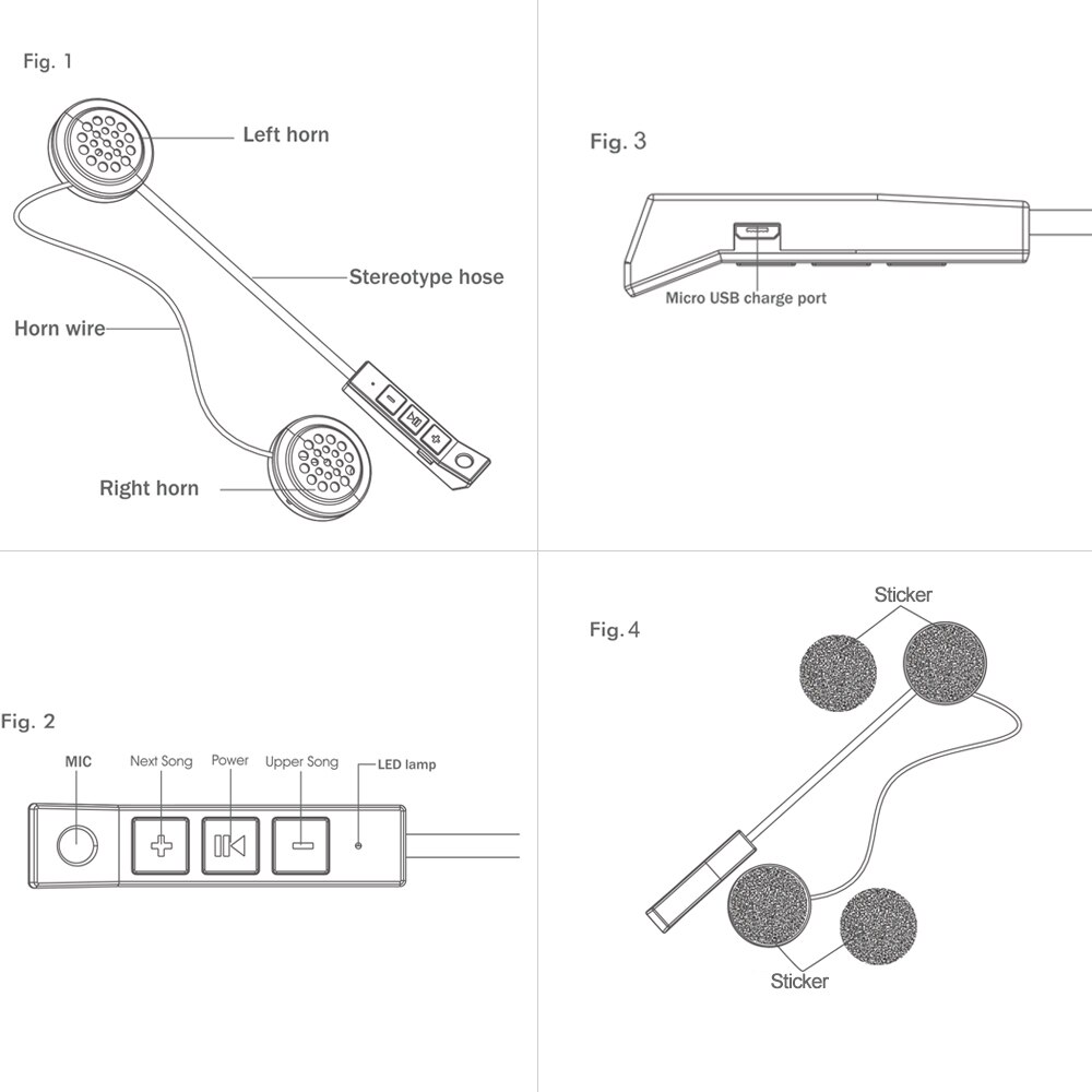 Trådløs bluetooth anti-interferens samtaleanlæg til motorcykelhjelm kørende håndfri hovedtelefon med mikrofon