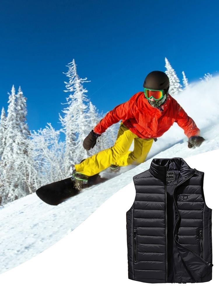 Chaqueta sin mangas con calefacción eléctrica para hombre, chaleco de carga con calor, versión coreana, temperatura constante, invierno,