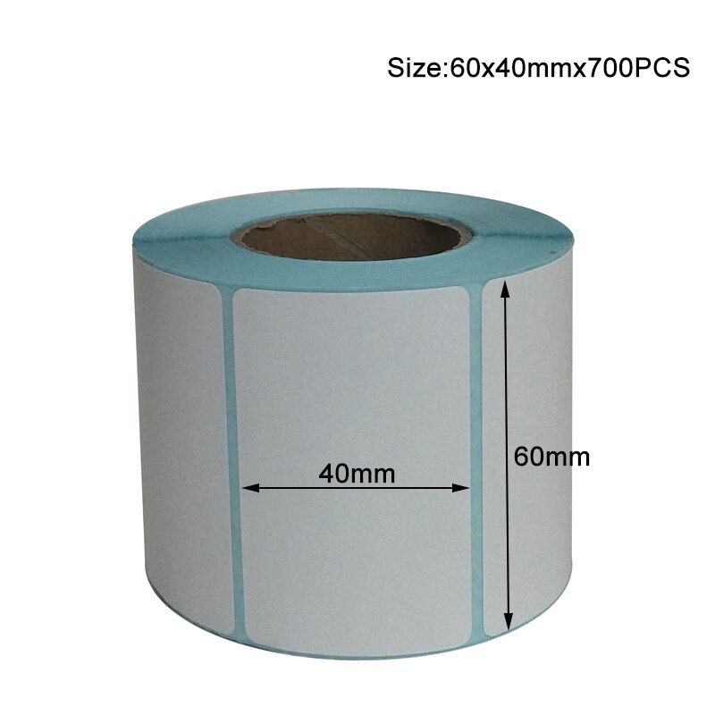Paper Self Adhesive Thermal White Blank Label Sticker Paper Supermarket Price Blank Label Direct Print Waterproof Print Supplies: 60x40mm-700pcs