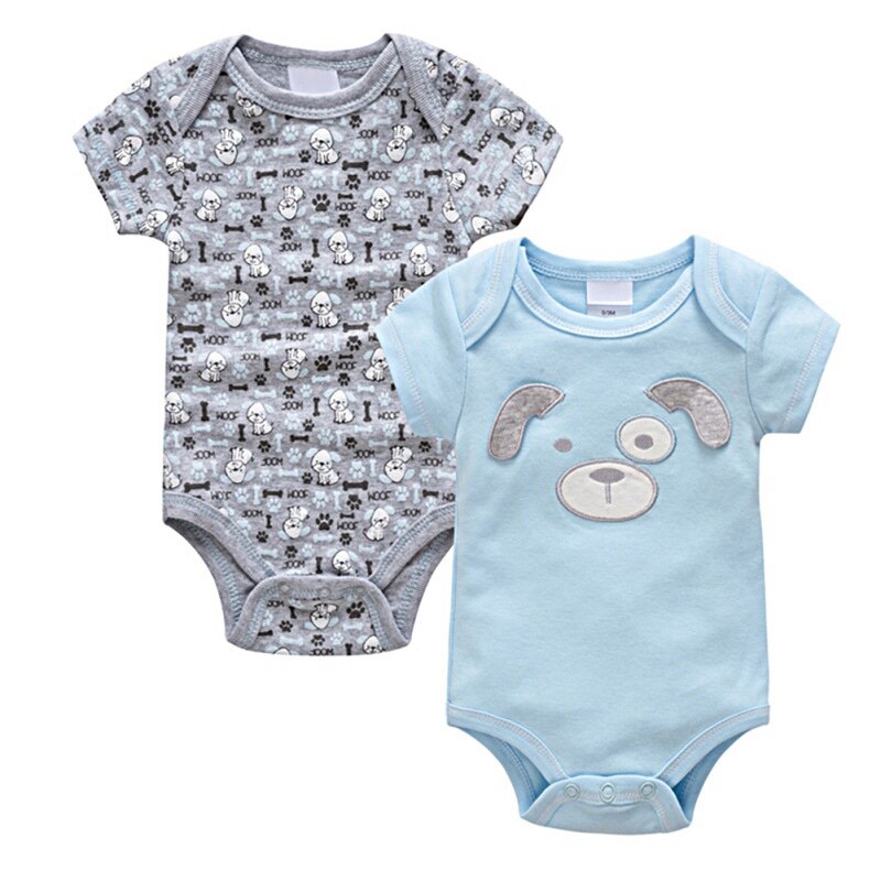 2Pcs/set Newborn Bodysuit Cotton Baby Girl Boy Clothes Short Sleeve Outfit Cartoon body bebe menina body baby ropa de bebe