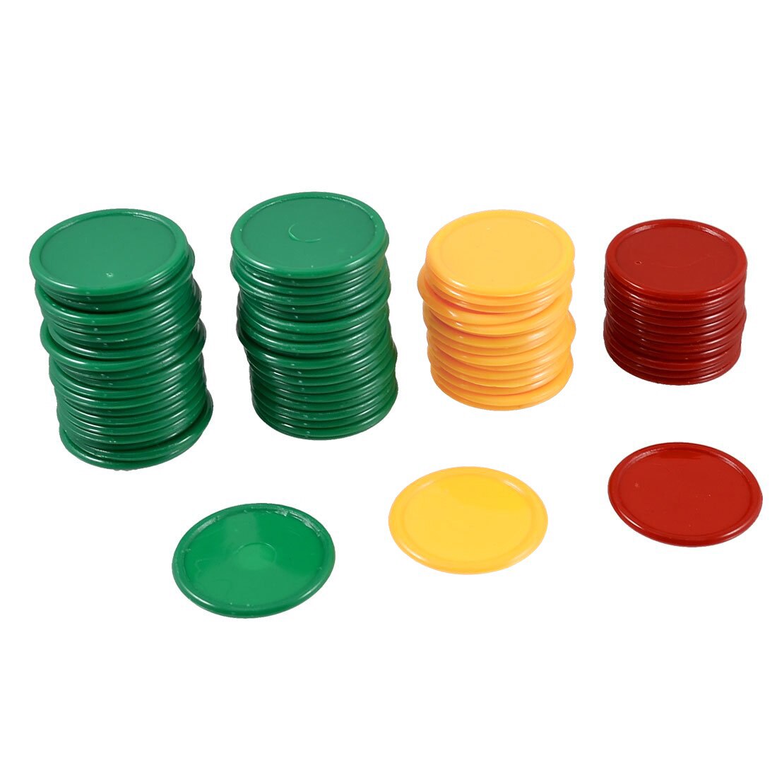 10X Rood Geel Groen Ronde Mini Poker Chips Lucky Spel Rekwisieten 69 Pcs