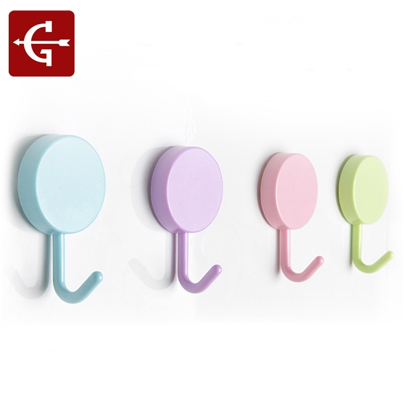 Belle circulaire sans trace réfrigérateur Crochet clé mur Crochet support amovible cuisine crochets décor porte-clés fort adhésif mur Crochet