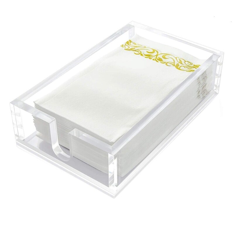 Acrylic Guest Towel Napkin Holder, Clear Bathroom Paper Hand Towels Storage Tray, Buffet Napkin Holder, Napkin Holders: Default Title