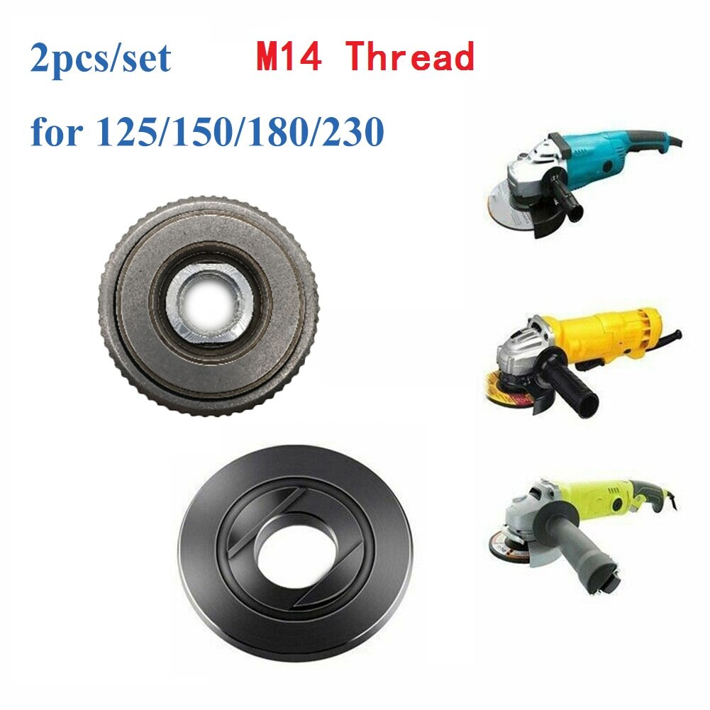 2pcs Flange Nuts M14 Thread Quick-release Clamping Nut Locking Plate Chuck Set Replacement Accessories For M14 Angle Grinder SDS