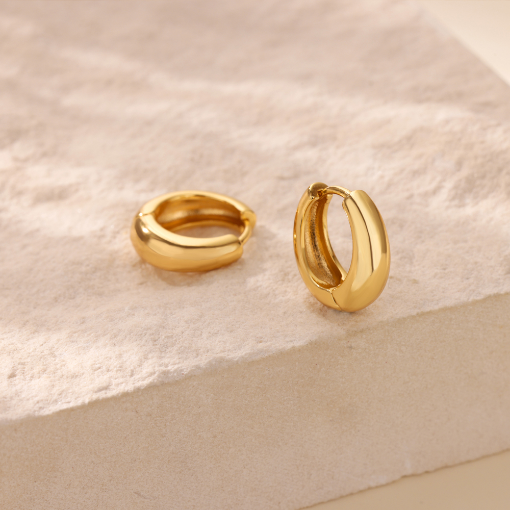 Pendientes de aro clásicos para mujer, Pendientes gruesos de acero inoxidable de Color dorado, tendencia 2025, nuevos en Pendientes minimalistas, aretes de joyería