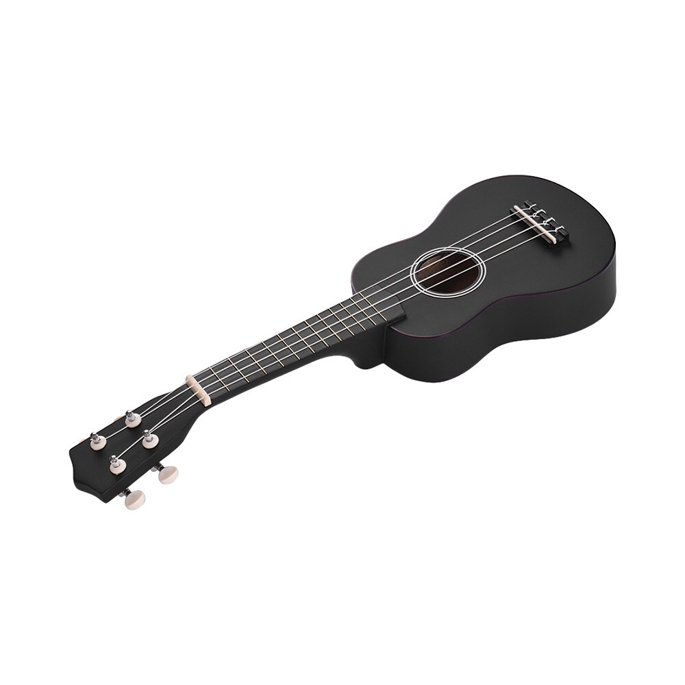 Sopran ukulele 21 ukulele sort basswood 4 strenge uke hawaii bas strenge musikinstrument sæt sæt+tuner+streng+rem+taske