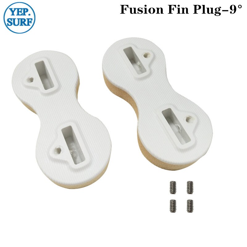 Enchufe de aleta de Surf FCS, enchufe de aleta de 5/9 grados de fusión de plástico blanco con llave de aleta,
