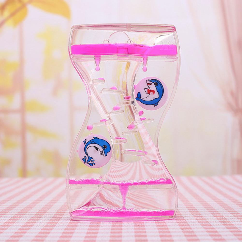 1Pcs Chuàngyì Olie Vloeibare Motion Xuánzhuǎn Hǎitún Fēngchē Shuāng Lún Jiǎn Yā Timer Desk Decor Kinderen Om