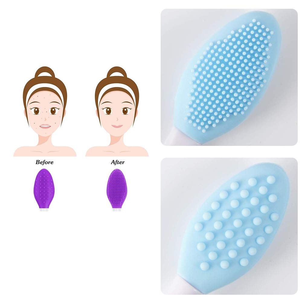 20Pcs Exfoliërende Lip Borstel Neus Borstel Dubbele Kant Zacht Siliconen Lip Scrub Tool & Neus Meeëter Verwijder Borstel