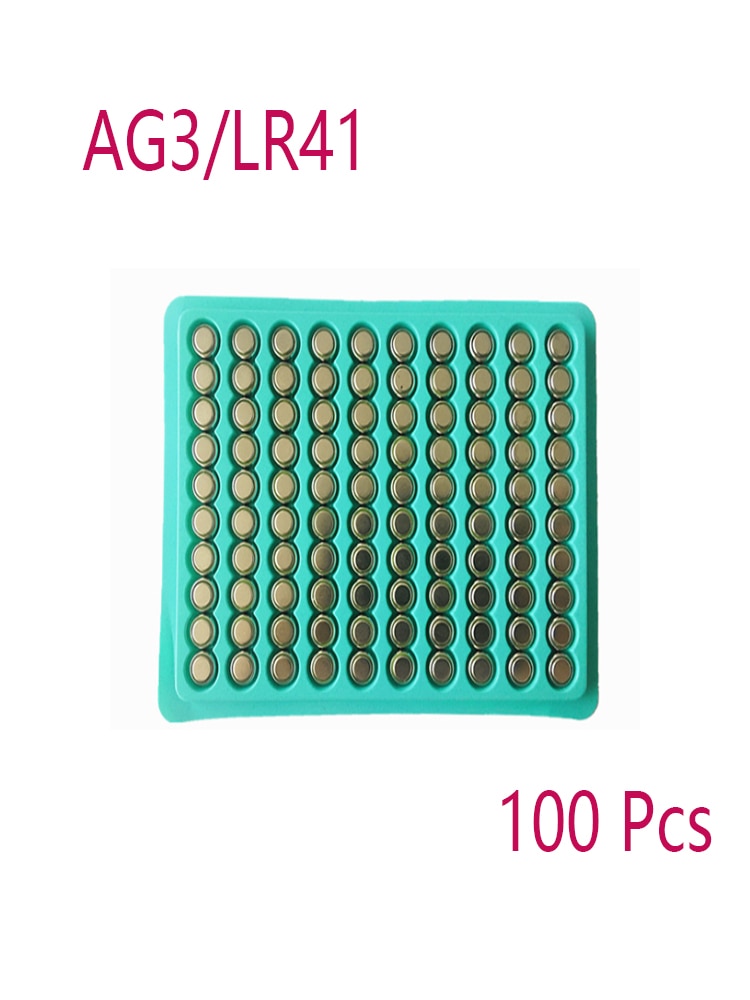 100Pcs 1.5V AG3 LR41 SR41 Knop Batterijen Lithium Metalen Cell Coin Batterij Voor Rekenmachines Horloge Speelgoed