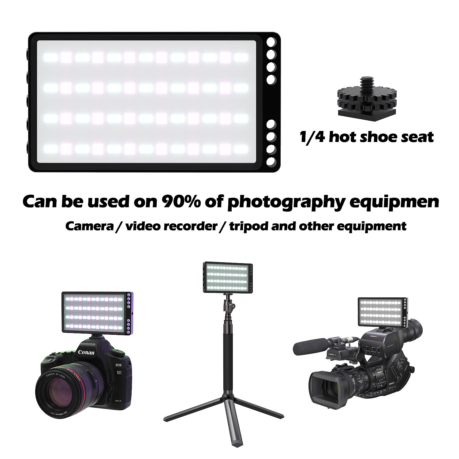 Oplaadbare Rgb Video Licht Draagbare Kleurrijke Achtergrond Led Panel Met Dslr Camera Mount Voor Fotografie Studio Foto Tiktok