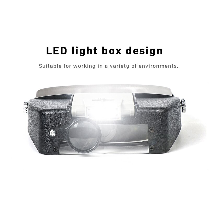 Tungfull-Lunettes à loupe avec lumière LED, style de port, loupe, réparation de lecture