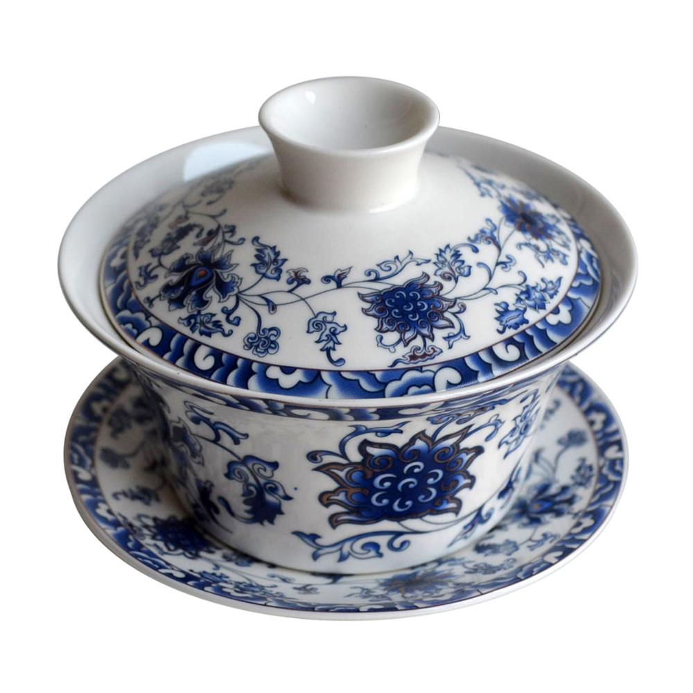 Gaiwan 300ml terrin penoy tekopper porcelæn jingdezhen traditionel kinesisk tesæt låg kopper underkop te: 05