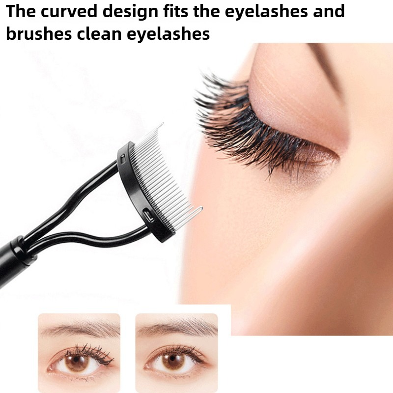 Eyelash Separator Metal Teeth Straight Eyelash Curler Beauty Makeup Stainless Makeup Tool Eyelash Brush Comb Mascara Curl