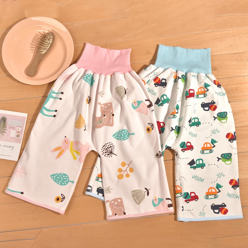Prevent Baby Bedwetting Pure Cotton Baby Skirt for Prevent Urine Leakage 2 in 1 Toilet Learning Pants Reusable Washable Skirts