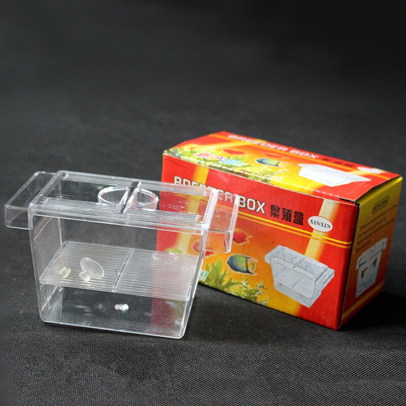 Aquarium Fish Breeding Box Rearing Hatchery Splits Fish Tank Turtle Reptile House Pet Fish Tank Guppy Double Breeding Breeder: S 13X7X7cm