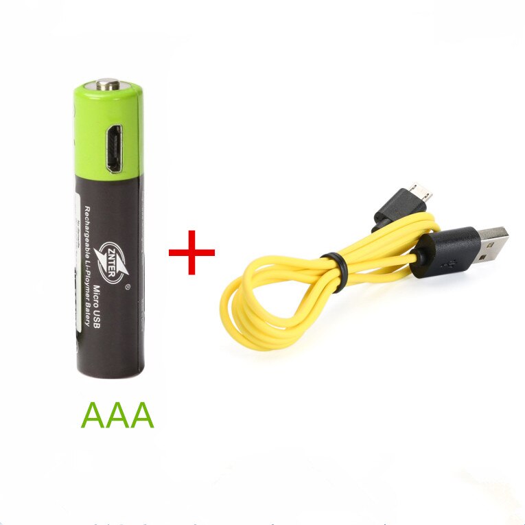 ZNTER 1,5 V AAA akku 600mAh USB aufladbare Lithium-Polymer batterie schnelle Ladung über Mikro USB kabel: 1Stck mit USB Kabel