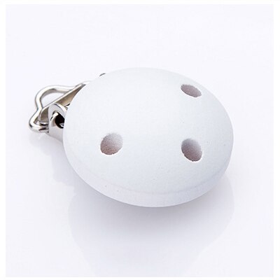 10pcs/lot Wooden Baby Children Pacifier Holder Clip Infant Cute Round Nipple Clasps For Baby Product: white