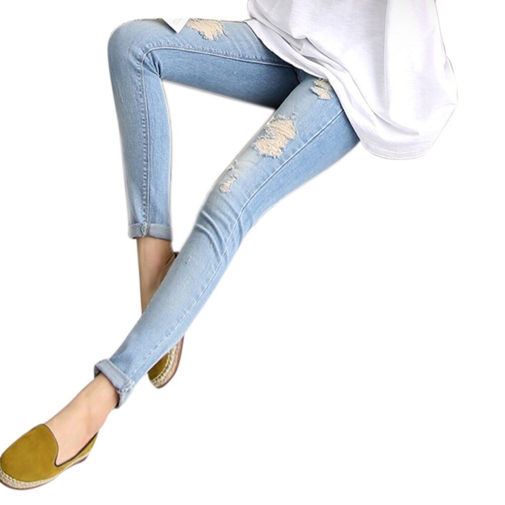 Barselshuller elastiske jeansbukser graviditet denim tøj gravide mavebukser 88 m09: 3xl
