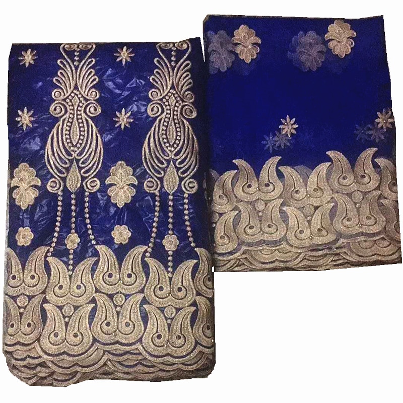 Bazin-tissu riche avec perles, tissus africains, bazin jacquard de guinée brocart avec dentelle française, robe pour femmes