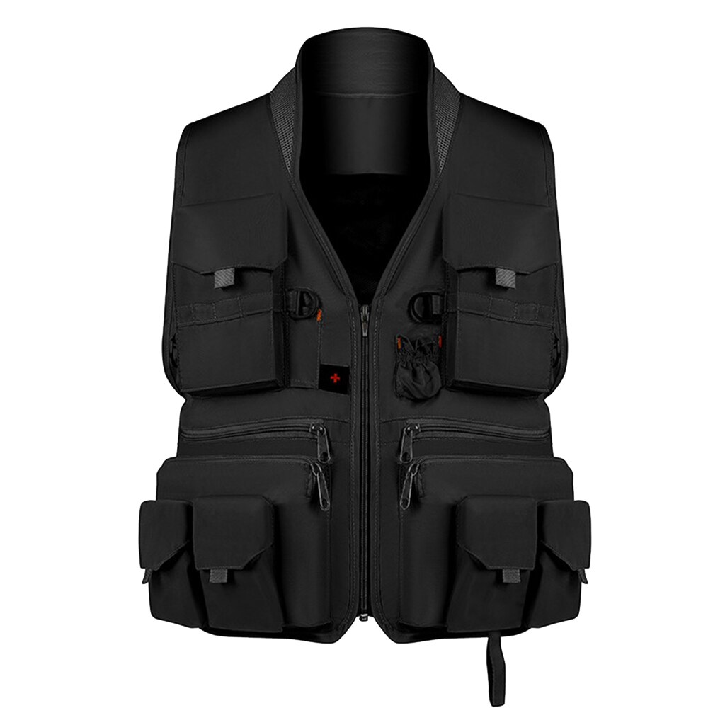Fly Fishing Vest Chest Pack for Tackle Gear and Accessories, Adjustable Size for Men and Women: Black L