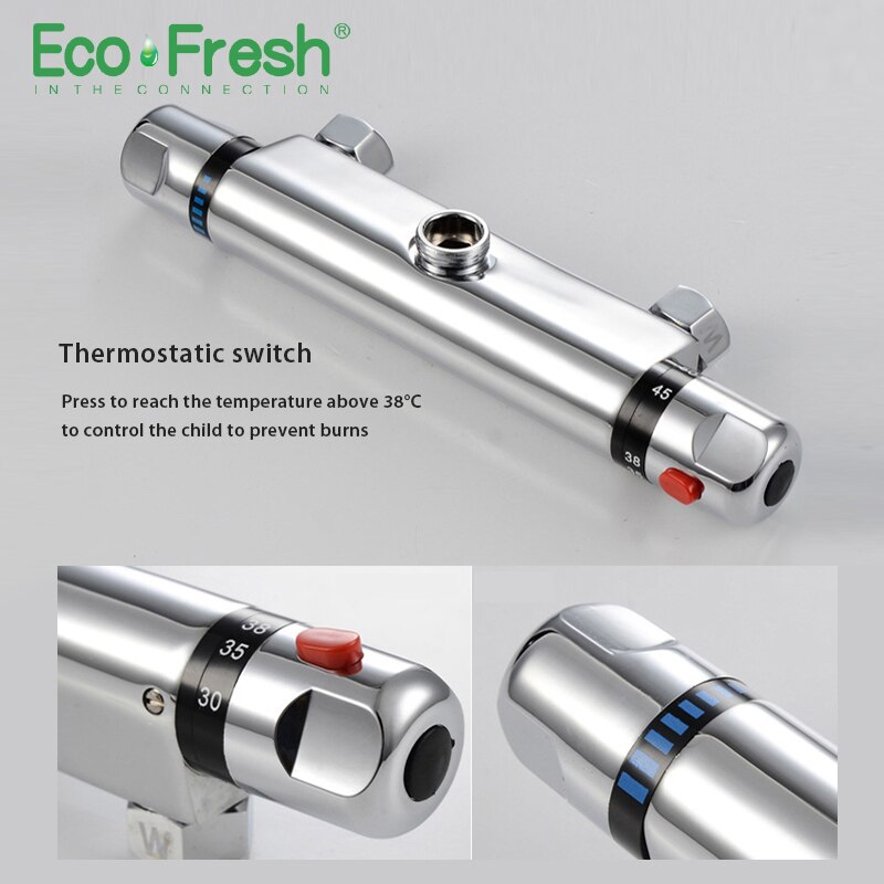 Ecofresh Thermostatic Mixer Shower Faucets Bathroom Faucet Thermostatic Mixing Valve Shower Set Thermostatic Shower Faucet