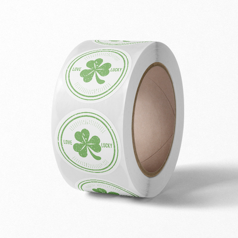 500 stück St. patricks Tag Aufkleber Shamrock Rolle Glück Dichtung Etiketten Grünen Klee Aufkleber für Party Dekorationen und Handwerk: D