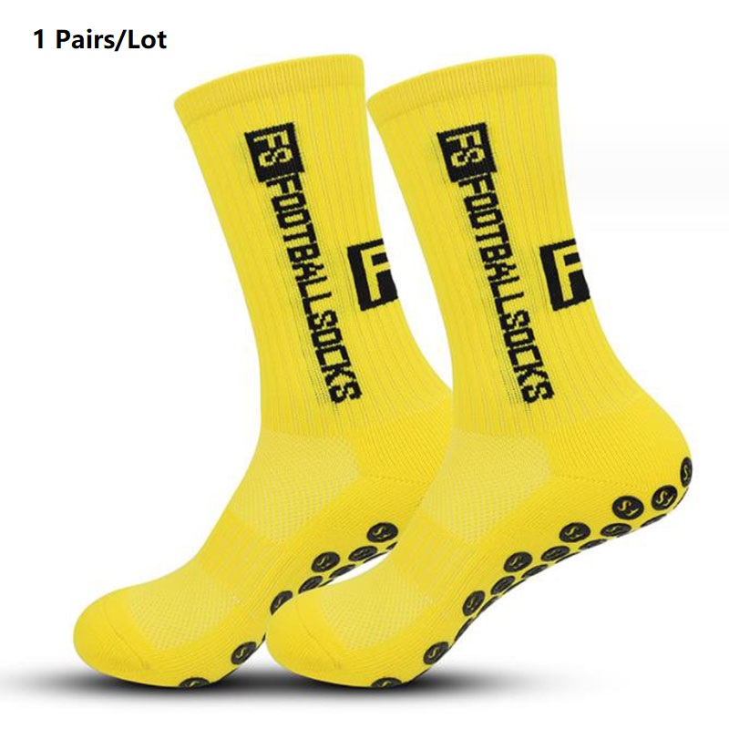 1/20 paires anti-dérapant chaussettes de Football hommes femmes anti-dérapant Football basket-ball Tennis Sport chaussettes poignée cyclisme équitation chaussettes 38-46 2025: YELLOW