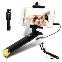 Universele Opvouwbare Draagbare Handheld Monopod Selfie Stok Uitschuifbare 3.5 Bedrade Monopod Selfie Stick Voor Android Voor Iphone X 8 7