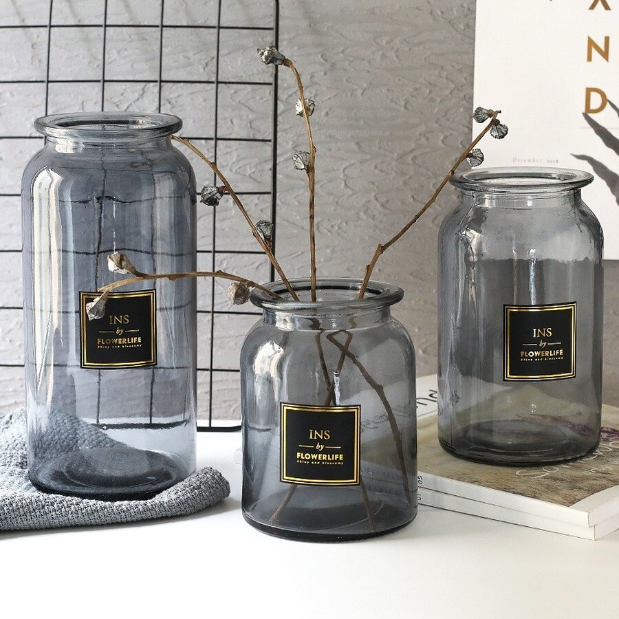 European Decoration Home Glass Vase Flower Vase Flower Arrangement Hydroponic Tabletop Vase for Flower Decoration