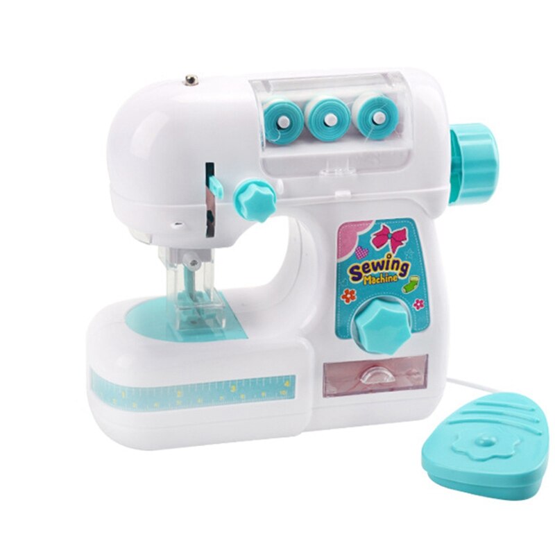 Mini máquina de coser eléctrica para niños Kit de estilo de costura de tamaño mediano para manualidades, juguete de simulación interesante para niños: Default Title