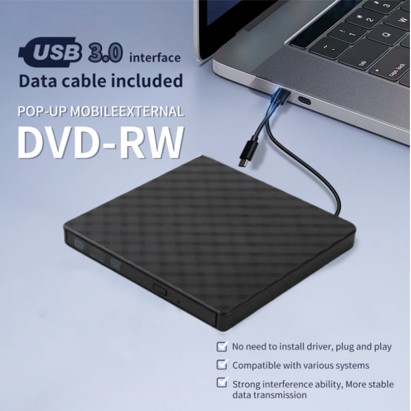 USB 3.0 TypeC Ultra-thin External DVD RW CD Burner Drive Burner Reader Player Optical Drives Portable DVD For Laptop PC Netbook