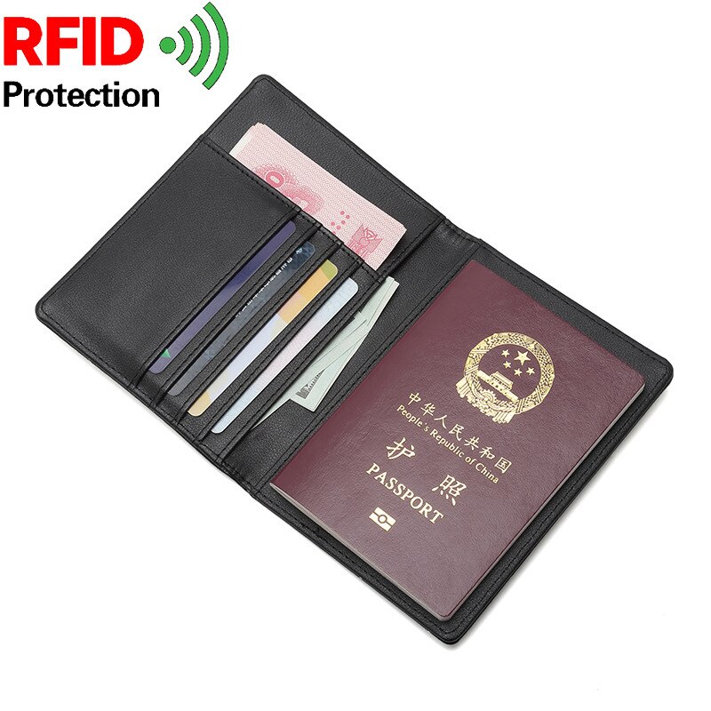 PU Rifd brieftasche Multifunktions Passport Abdeckung Reise Zubehör ID Bank Kreditkarte Tasche Frauen Passport Business Halter brieftasche