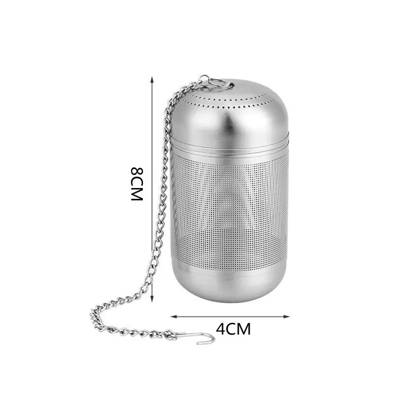 Coador de chá de aço inoxidável, infusor de chá, folhas de chá, tempero, bola, bule, malha fina, filtro de café, aparelho de chá: Cinza claro