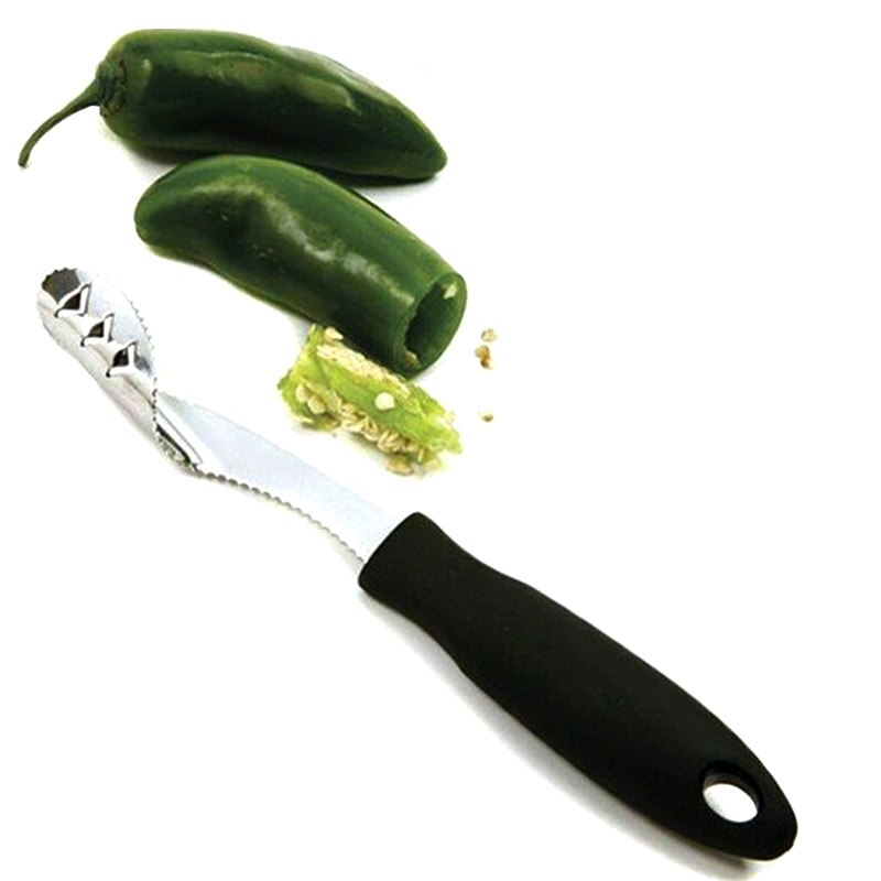 Rvs Jalapeno Popper Peper Corer Tool Gekartelde Rand Beluchtingstanden Tool JS22