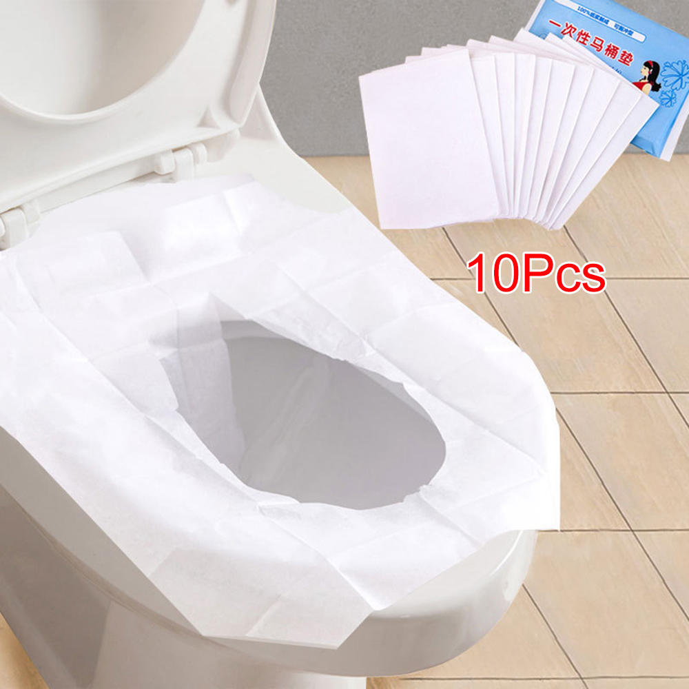 10Pcs/set Travel Waterproof Toilet Paper Pad Safety Hygiene Disposable Toilet Seat Cover Mat Bathroom Accessiories