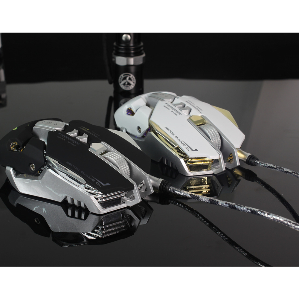 Wired USB E-sport Mouse Computer Mouse Ergonomic 7 buttons breathing lights Gaming 3200dpi Optical Mice White Game Mouse