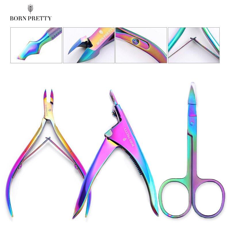 BORN PRETTY Cuticle Nippers Nail Art Scissors Cuticle Clippers Trimmer Dead Skin Remover Stainless Steel Cutters Nails Tool