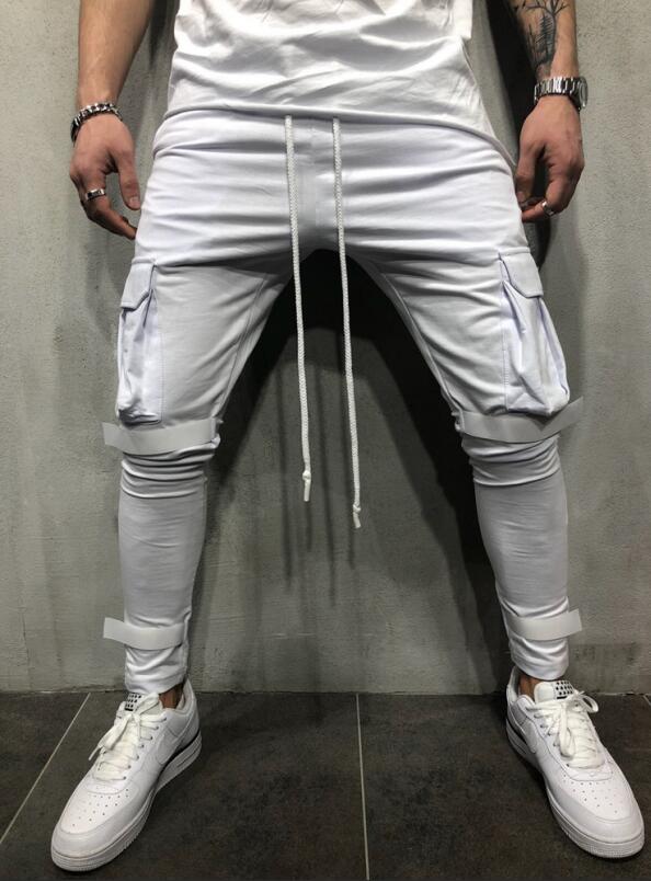 GYMOHYEAH Mens Joggers Pants Fitness Casual Brand Joggers Sweatpants Bottom Fitness Bodybuilding Pants Men Casual Pants: white / XXL