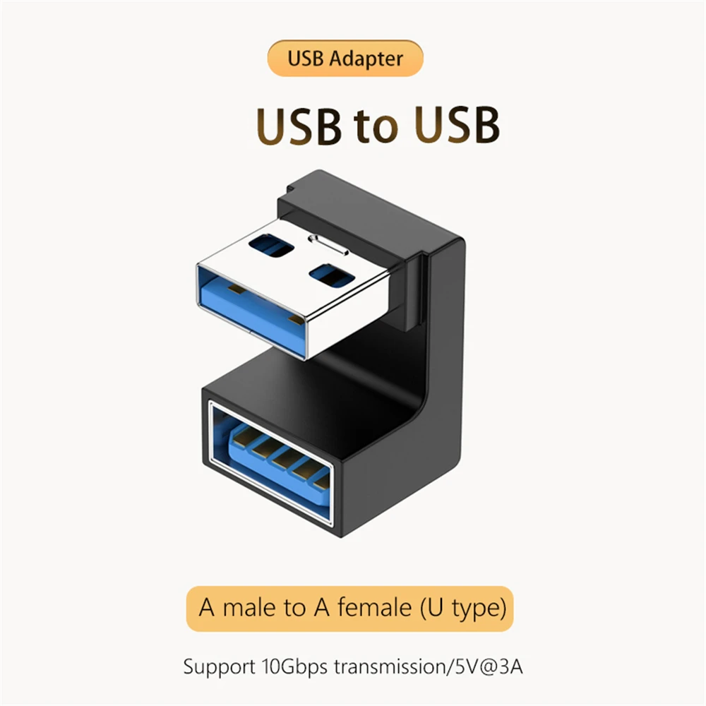 90/180 Degree Elbow C Adapter C USB C OTG to USB Converter U Shape USB-C 3.0 Connector for Android Computer Phone Tablet Adapter