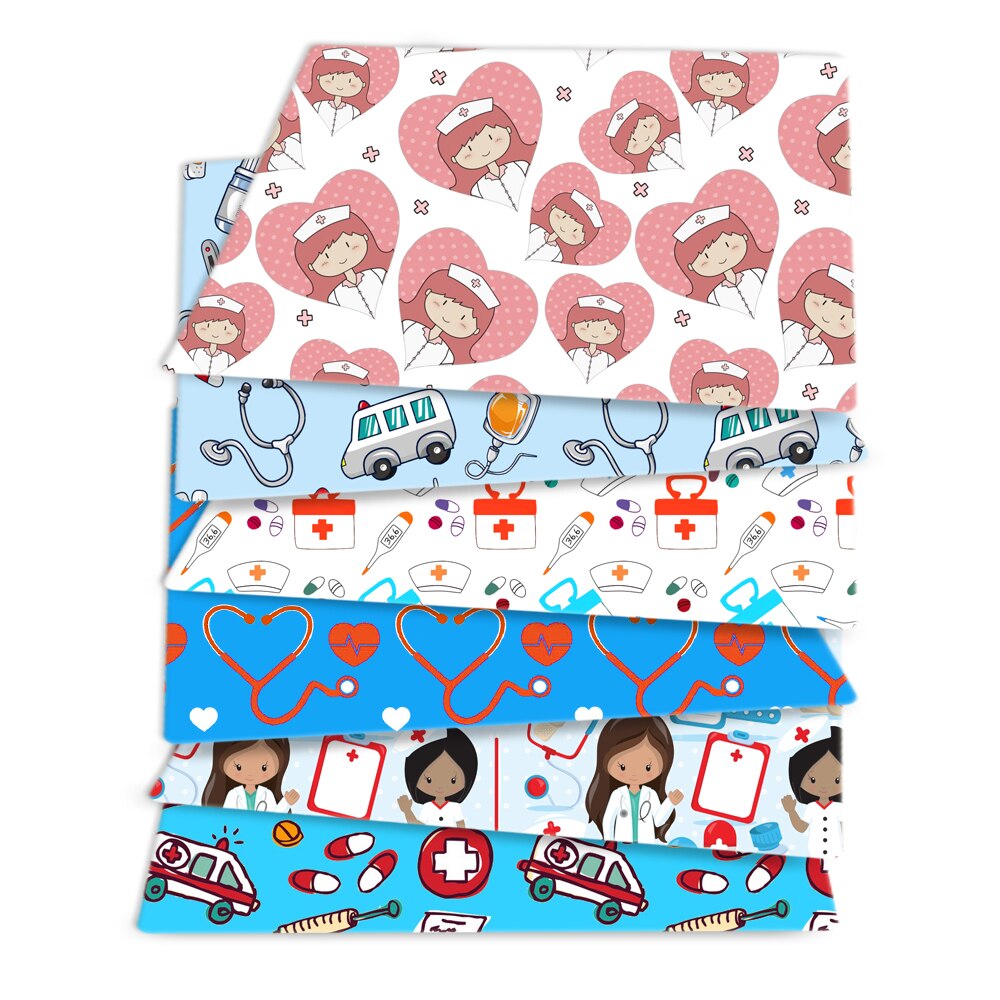 6pcs/set 50*145cm Health Polyester Cotton Fabric Set For Baby Sewing Quilting Fat Quarters Child DIY Patchwork Cloth,c12651