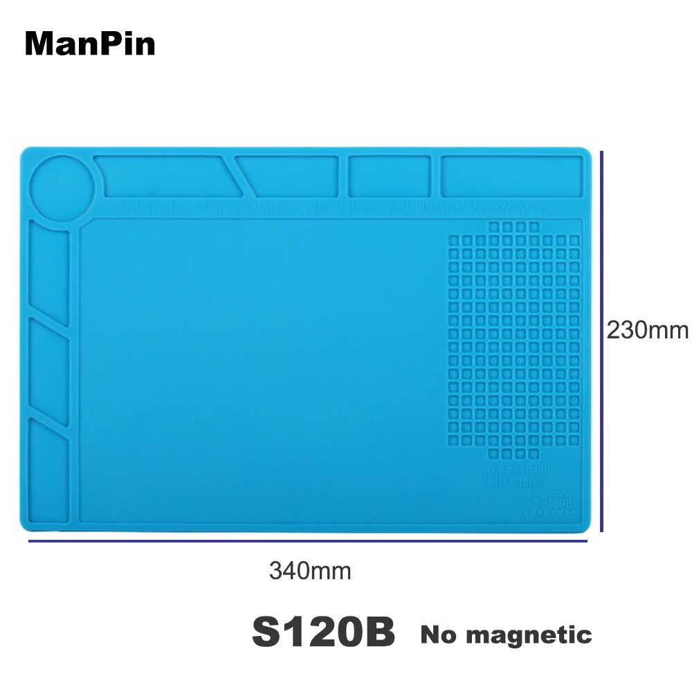 Magnetische Antistatische Esd Warmte Isolatie Werken Mat Bga Pcb Soldeerbout Siliconen Pad Mobiele Telefoon Computer Scherm Reparatie Tool: S120B