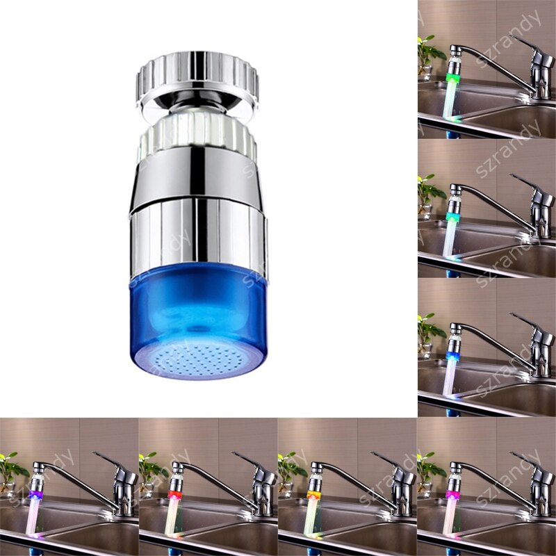 7 Kleuren Langzaam Knipperen Led Keuken Wastafel Kraan Zonder Batterij