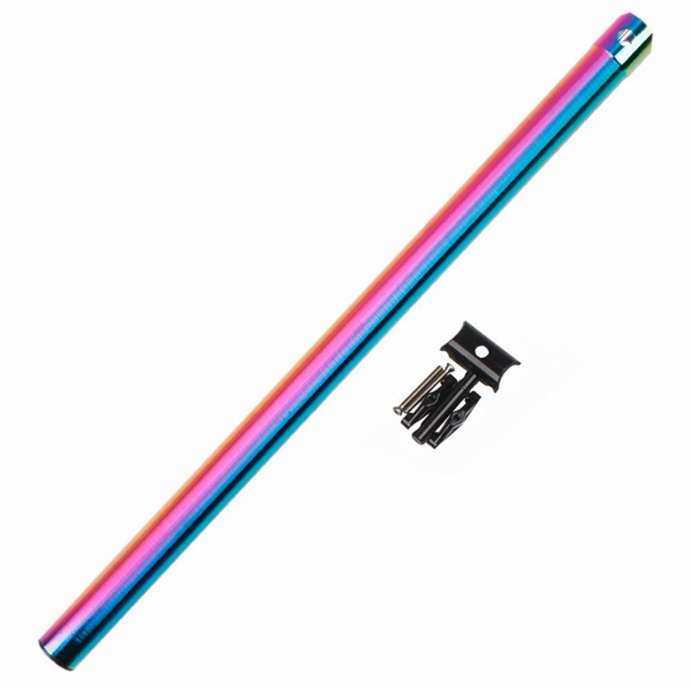 Tija de sillín de bicicleta de 33,9mm x 600mm, ultraligera, de aleación de aluminio, plegable, accesorios para bicicleta: Colorful