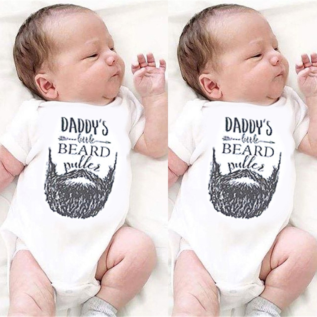 Newborn Infant Baby first birthday outfit boy Girl Romper Letter Moustache auntie baby clothes twin outfits Jumpsuit Sunsuit